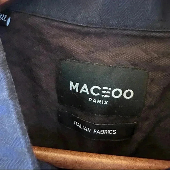 Maceoo Paris Men’s Italian Fabric Dress Shirt 4XL Slim Fit Gradient Long Sleeve - Picture 11 of 11